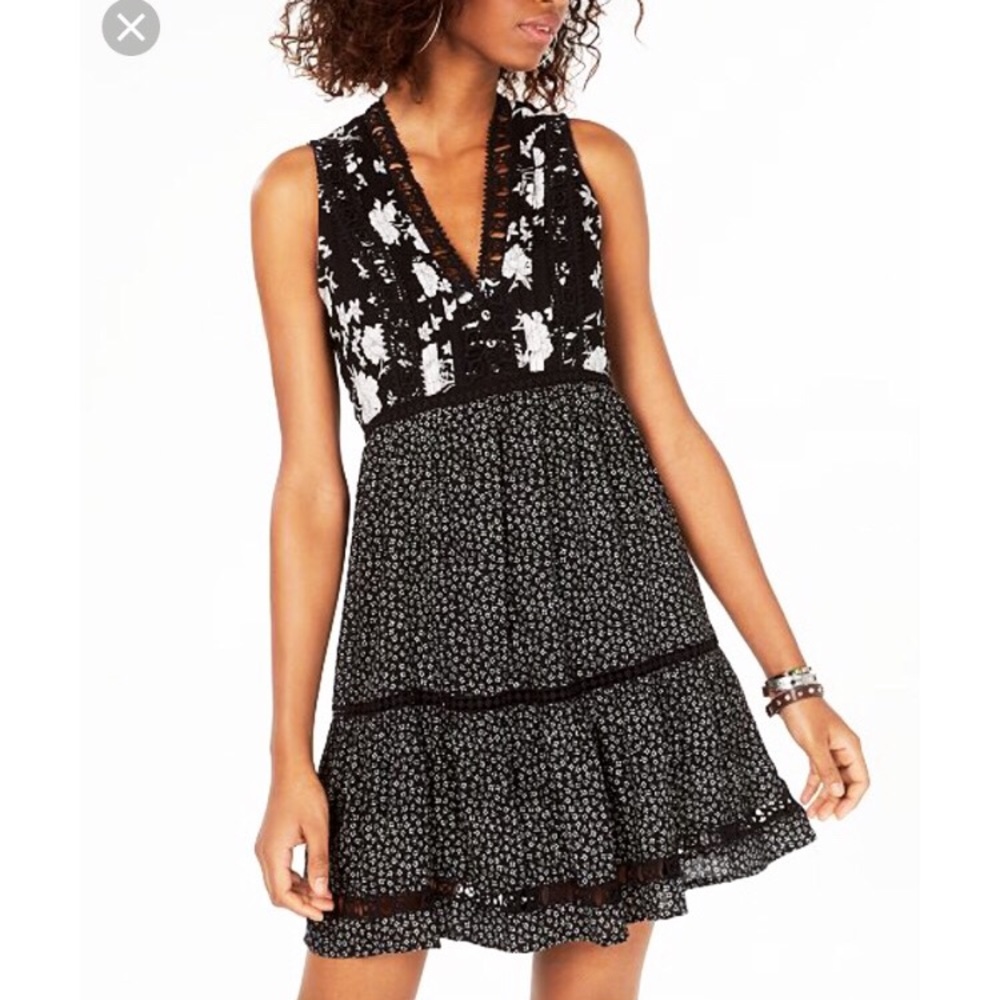 MIXED PRINT AMERICAN RAG MINI DRESS